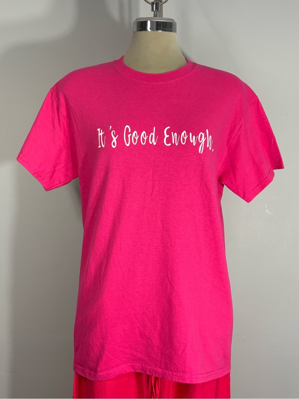 Gildan Hot Pink "It's Good Enough" Graphic Tee